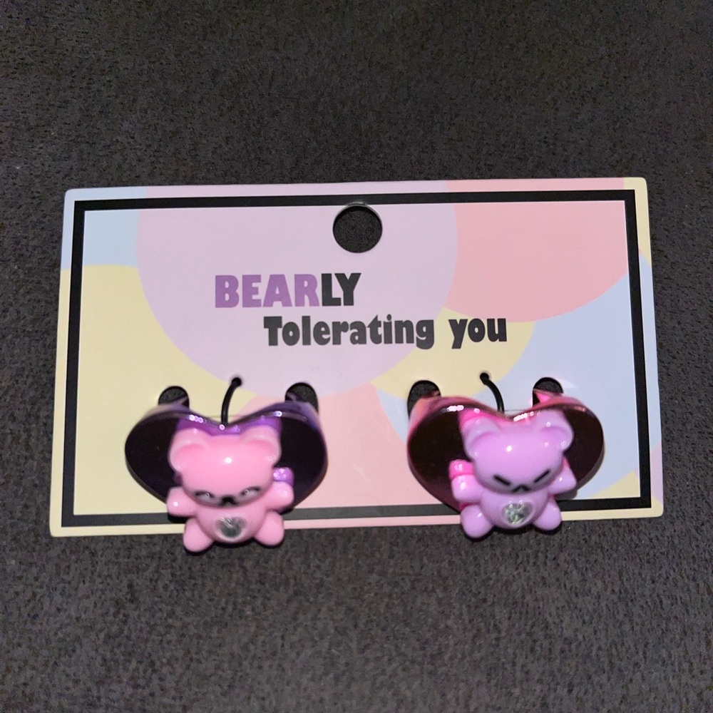 NEW Bearly Tolerating you Hot Topic Ring Set Of 2
